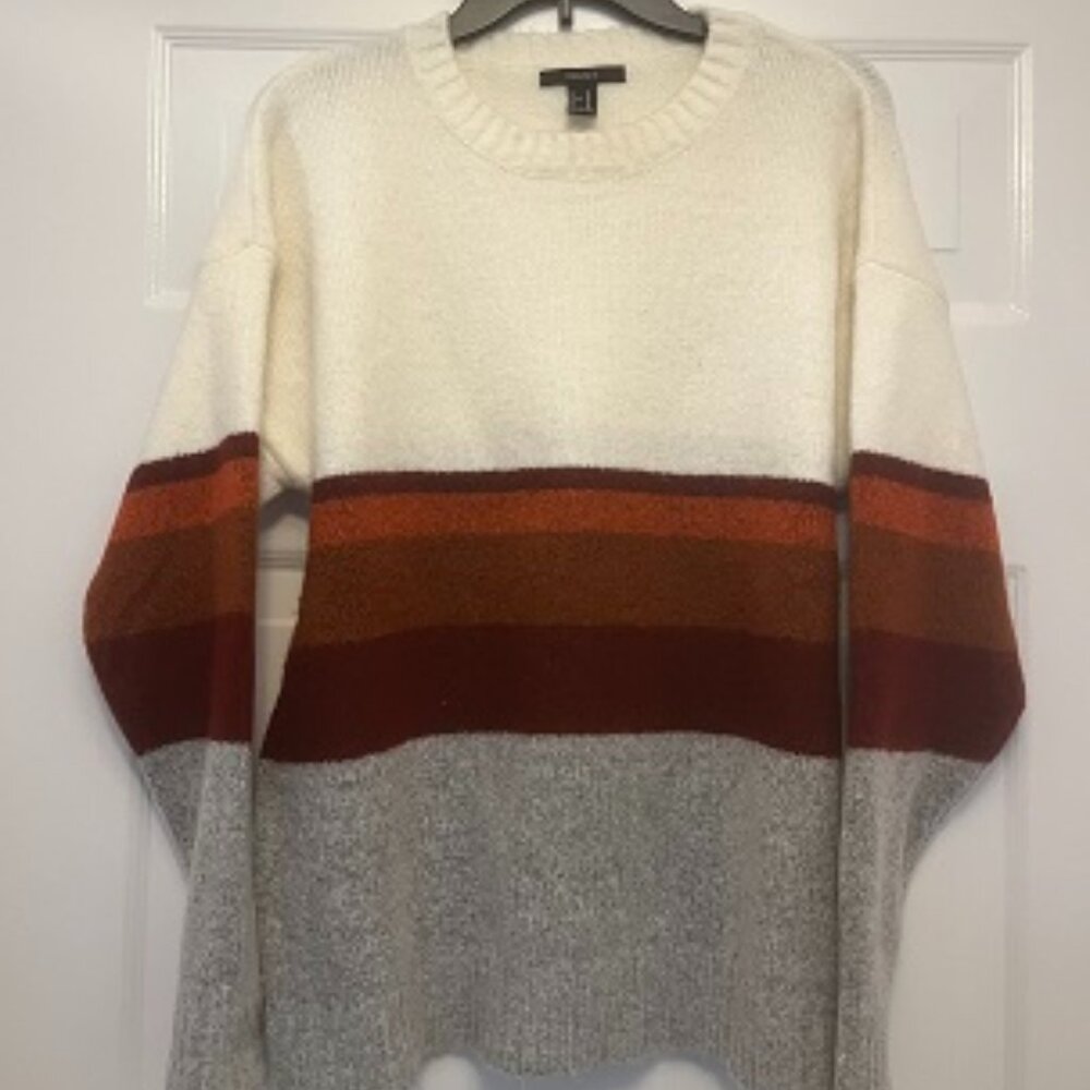Forever 21 striped dropped shoulder sweater Size M